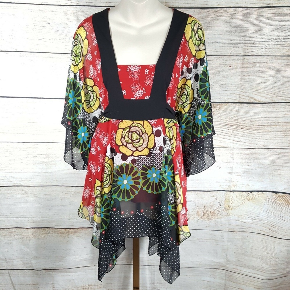 BISOU BISOU Kimono Sleeve Maternity Top Tie Back